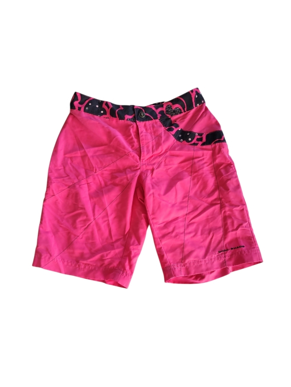 Columbia Barbiecore Hot Pink Black Omni Shade Outdoor Shorts Size 10 Girls